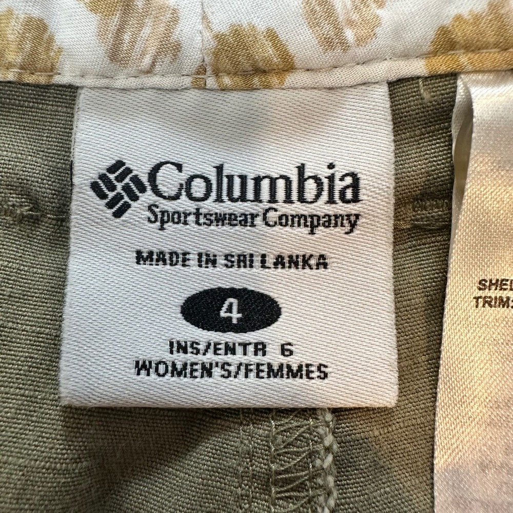 Columbia‎ Cargo Shorts Women 4 Sage Green Stretch Cotton Hiking Utility Gorpcore - Picture 4 of 16